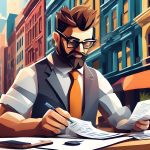 CPA helping small business owner with tax preparation